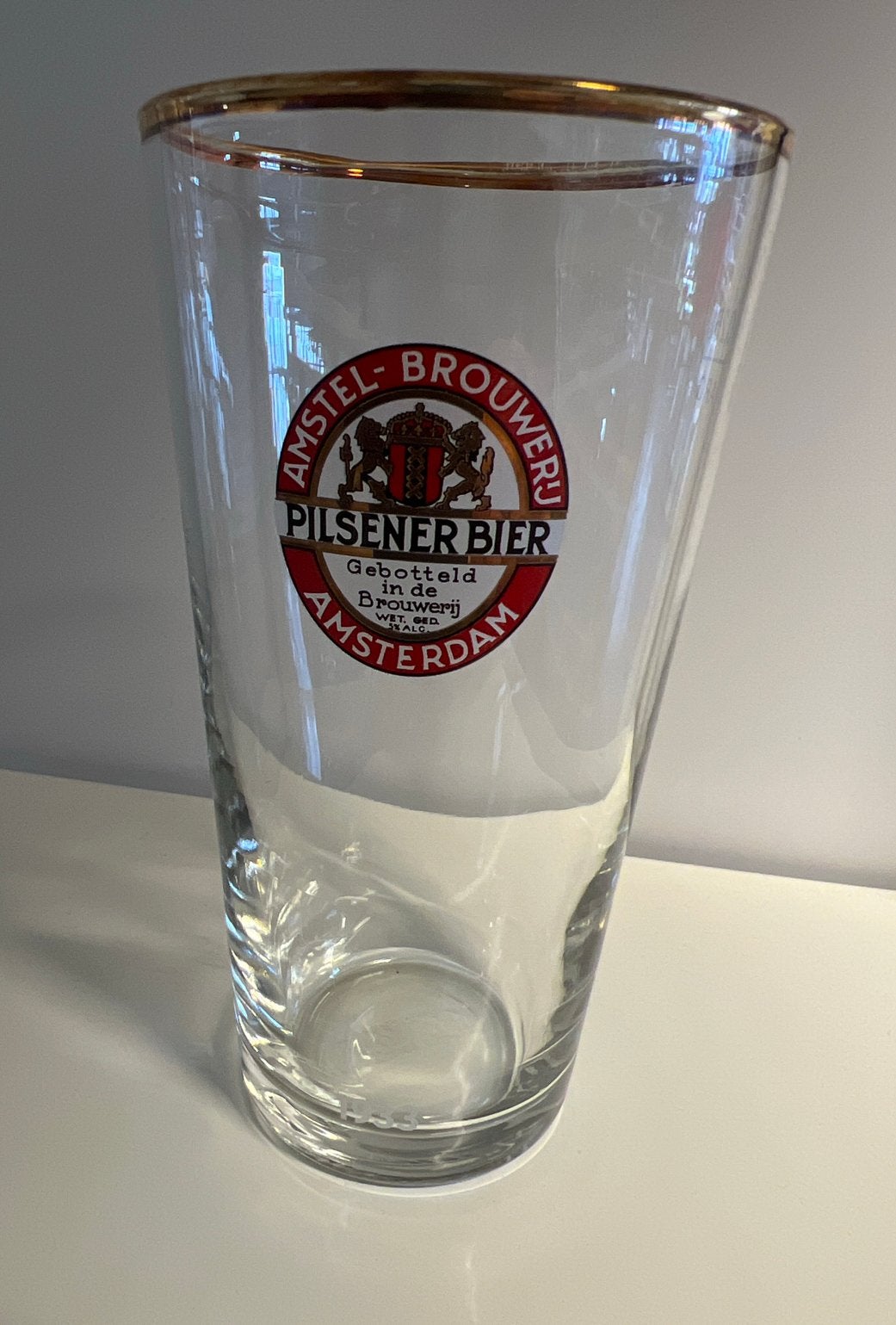 Vintage Amstel Brouwerij Pilsener Bier Glas, Ophalen of Verzenden, Gebruikt, Glas of Glazen, Amstel