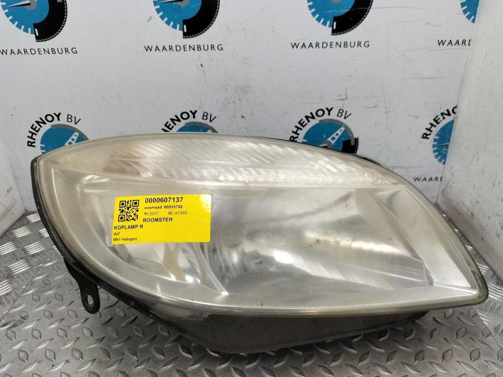 SKODA ROOMSTER KOPLAMP R 2007, Ophalen of Verzenden, Gebruikt, ARN erkend
