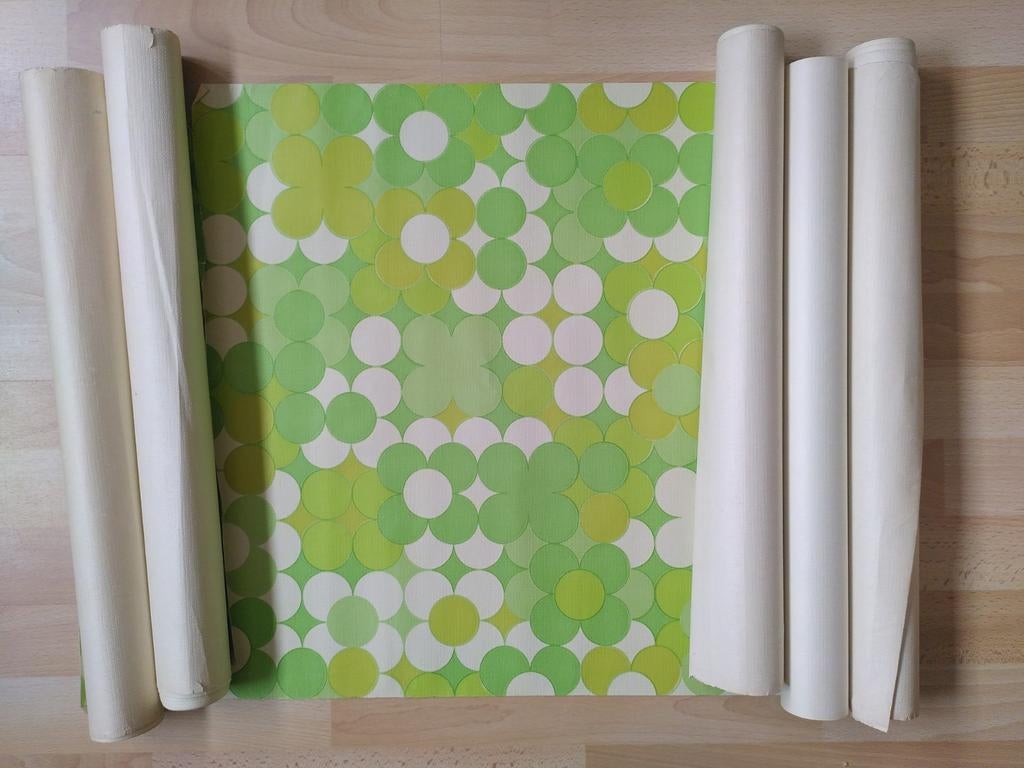 Vintage behangrollen jaren '70, Huis en Inrichting, Ophalen, Minder dan 10 m², Oranje