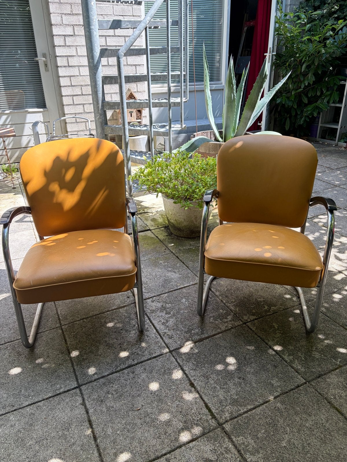 Vintage buisframe fauteuil Paul Schuitema D3 Furniture, Huis en Inrichting, Fauteuils, Gebruikt, Minder dan 75 cm, Leer, Ophalen of Verzenden