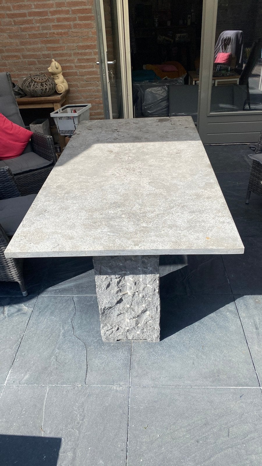 Hardstenen tuintafel, Ophalen, Gebruikt, Rechthoekig, Overige materialen