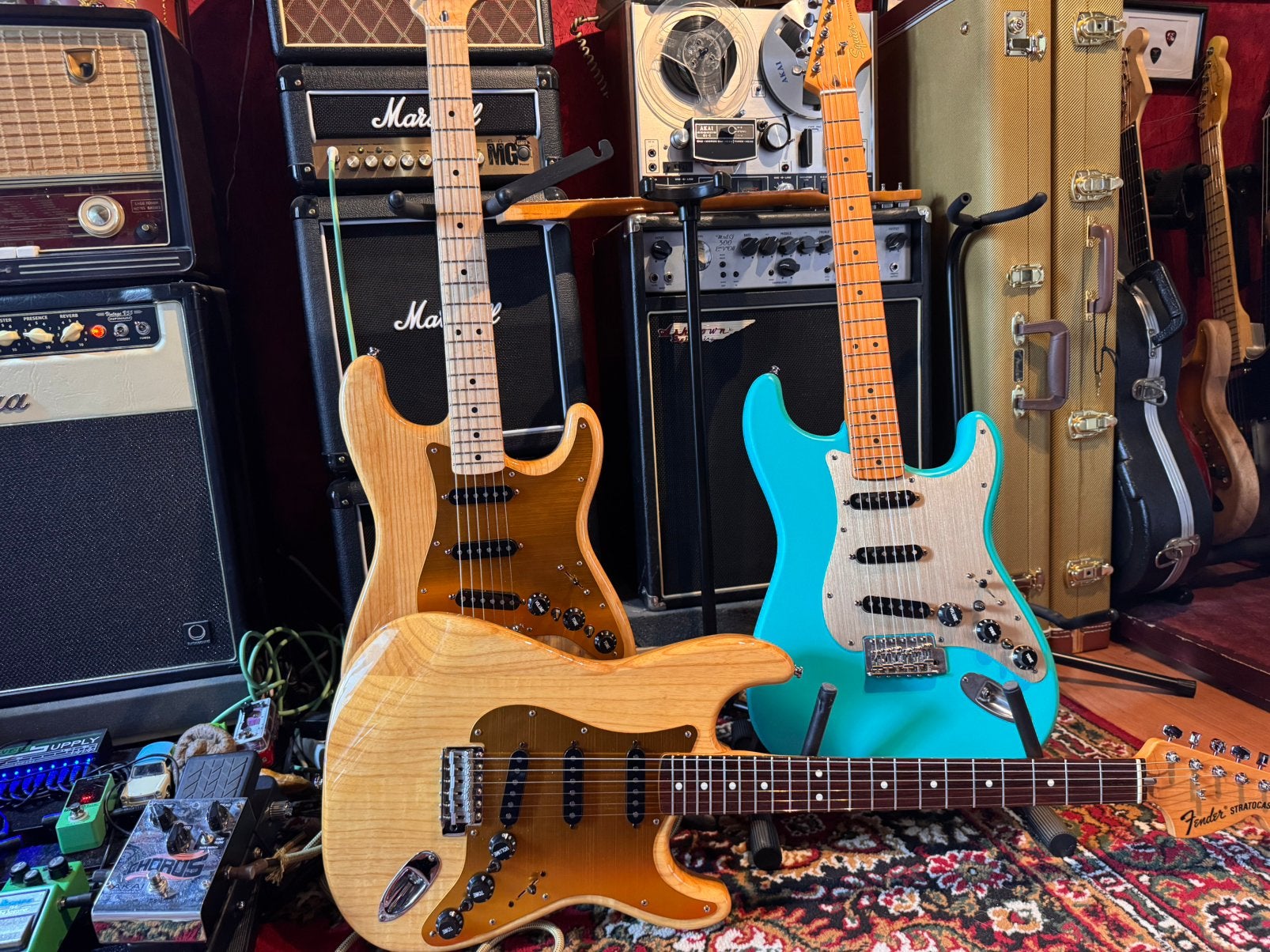 Stratocasters  2x Fender Mex, 1x Squier 40th Anniversery 🎸, Muziek en Instrumenten, Ophalen of Verzenden, Zo goed als nieuw, Solid body