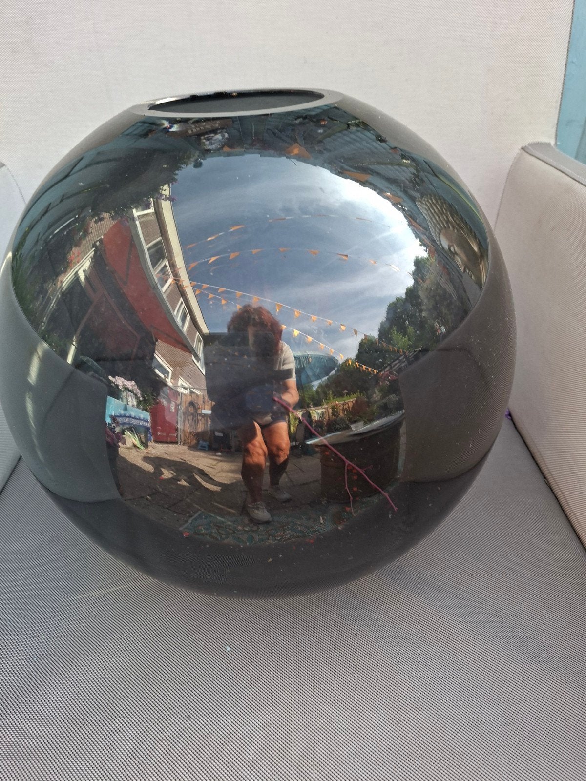 Grote decoratieve spiegelbol vaas 5 euro, Ophalen