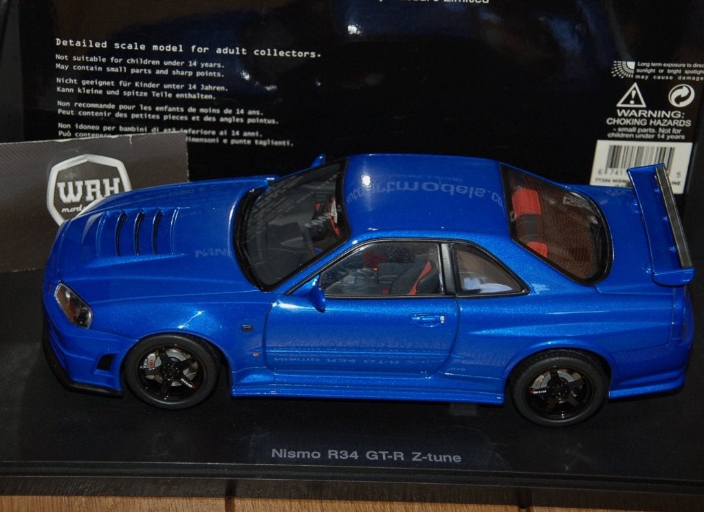 Nissan Skyline R34 Z tune bayside blue 77354 Autoart WRH, Verzenden, Zo goed als nieuw, Auto, Autoart