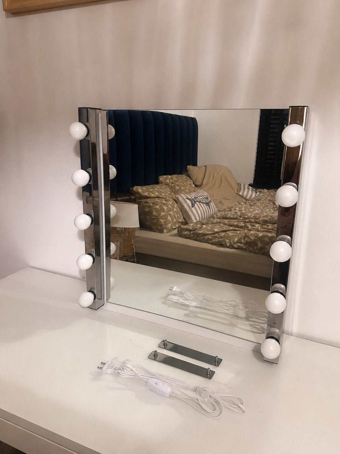 Hollywood Spiegel met LED-verlichting en losse spotjes, Ophalen, Minder dan 50 cm, Zo goed als nieuw, Minder dan 100 cm