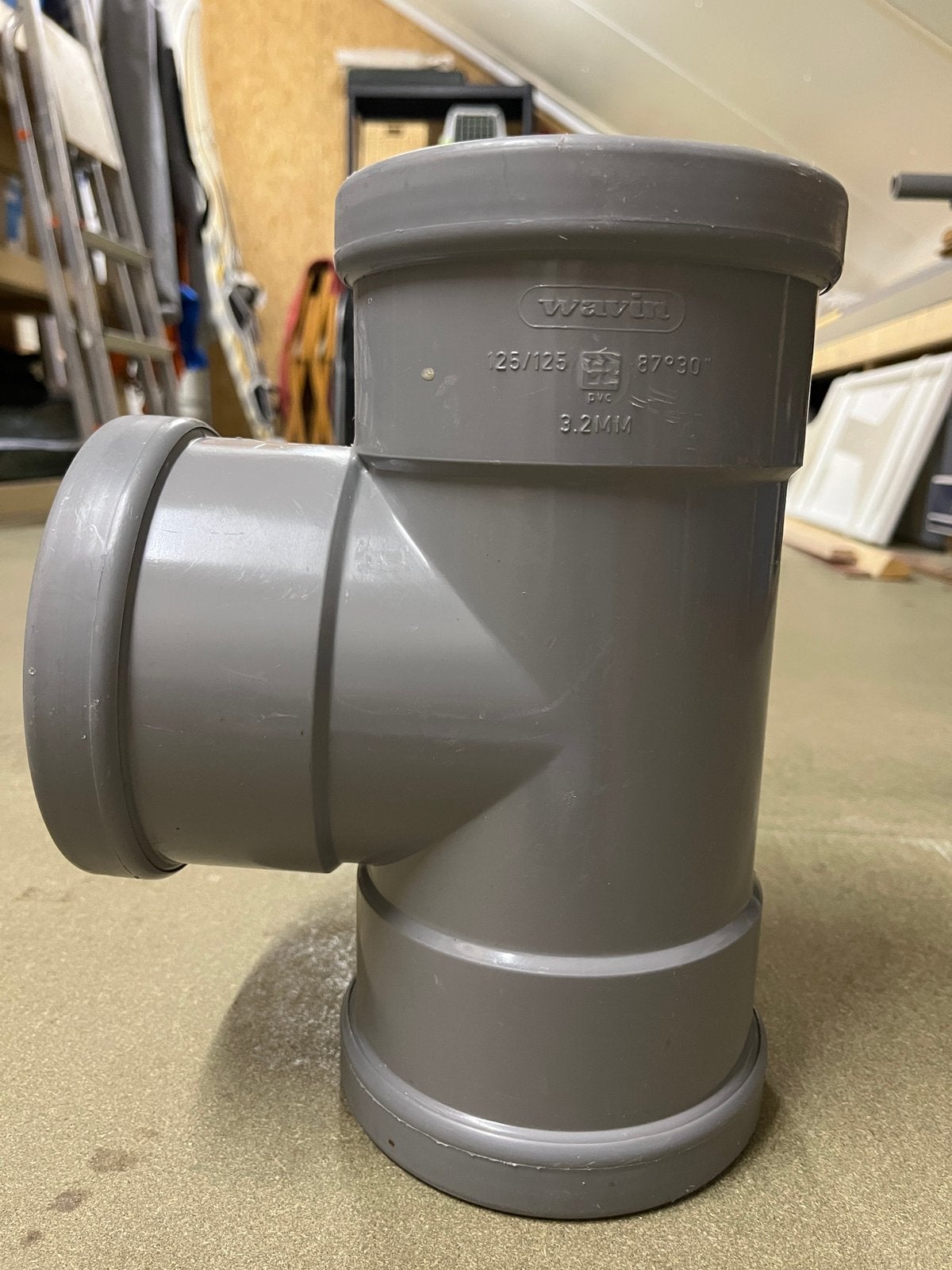 Wavin T-stuk 125/125 met manchetverbindingen, Ophalen, Gebruikt, Pvc, Overige typen