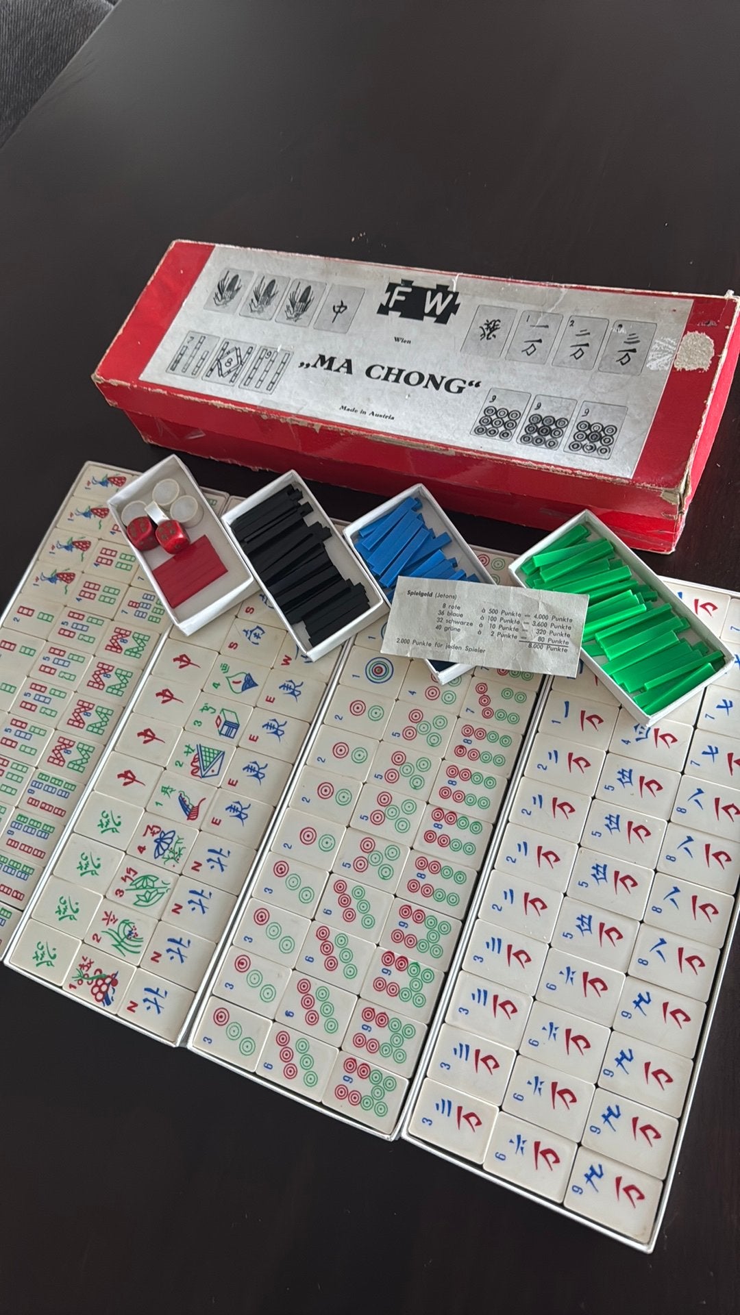 MA CHONG, MAHJONG, SPEL, JAREN 50, Drie of vier spelers, Ophalen of Verzenden, Gebruikt