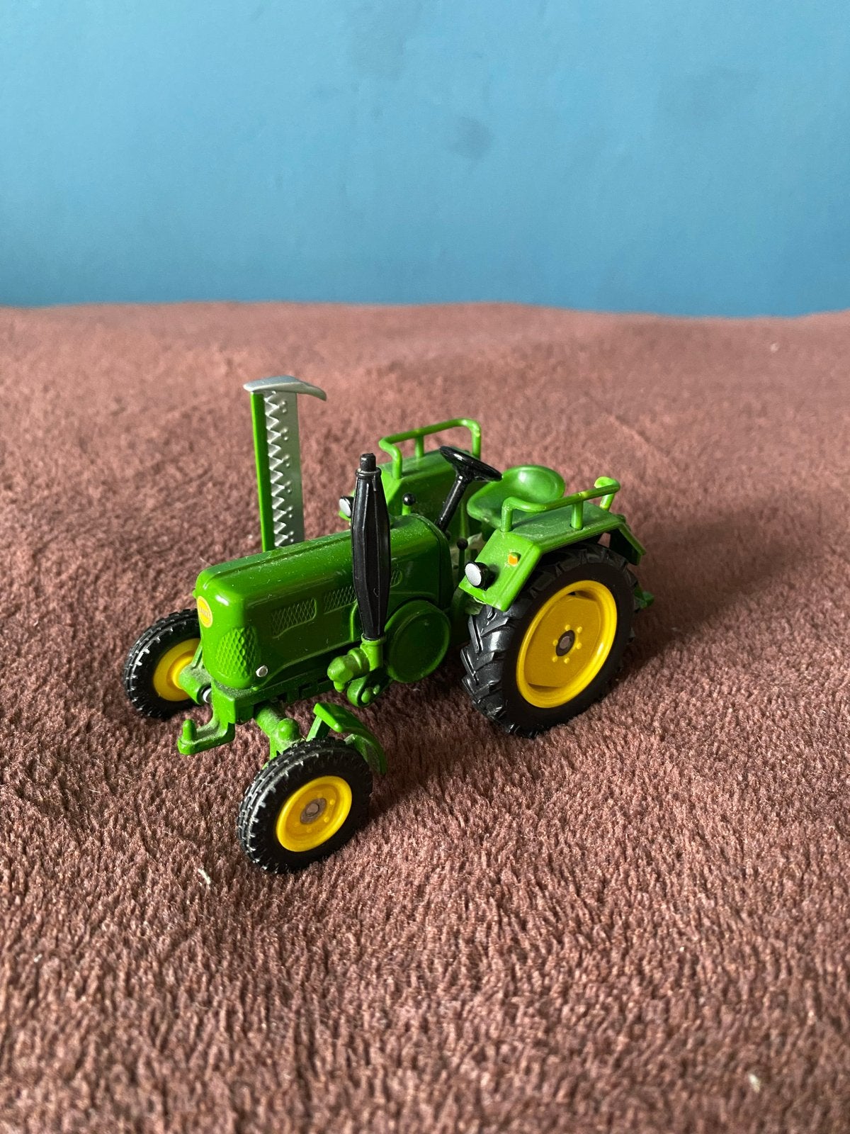 Lanz Bulldog tractor miniatuur met maaibalk, Ophalen of Verzenden, Zo goed als nieuw