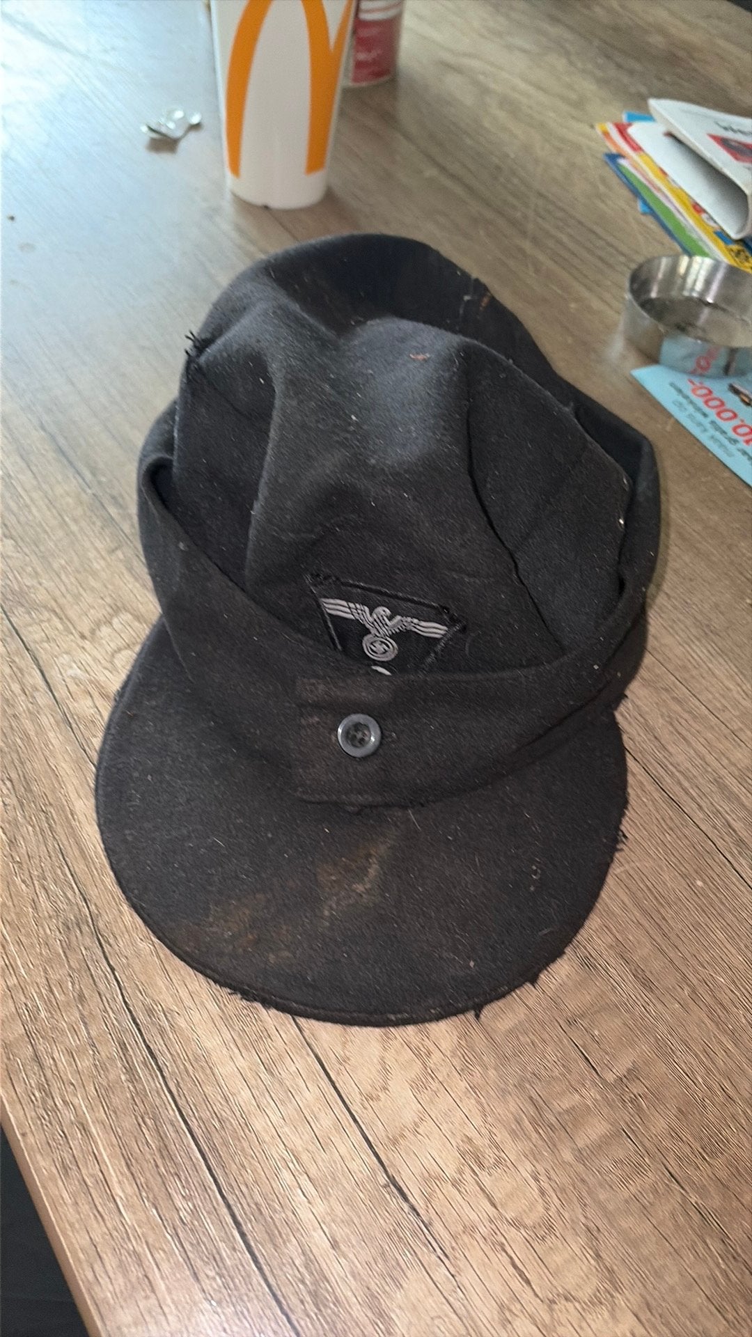 Origneel ww2 pet duits van panzer divise, Kleding | Heren, Ophalen, Zo goed als nieuw