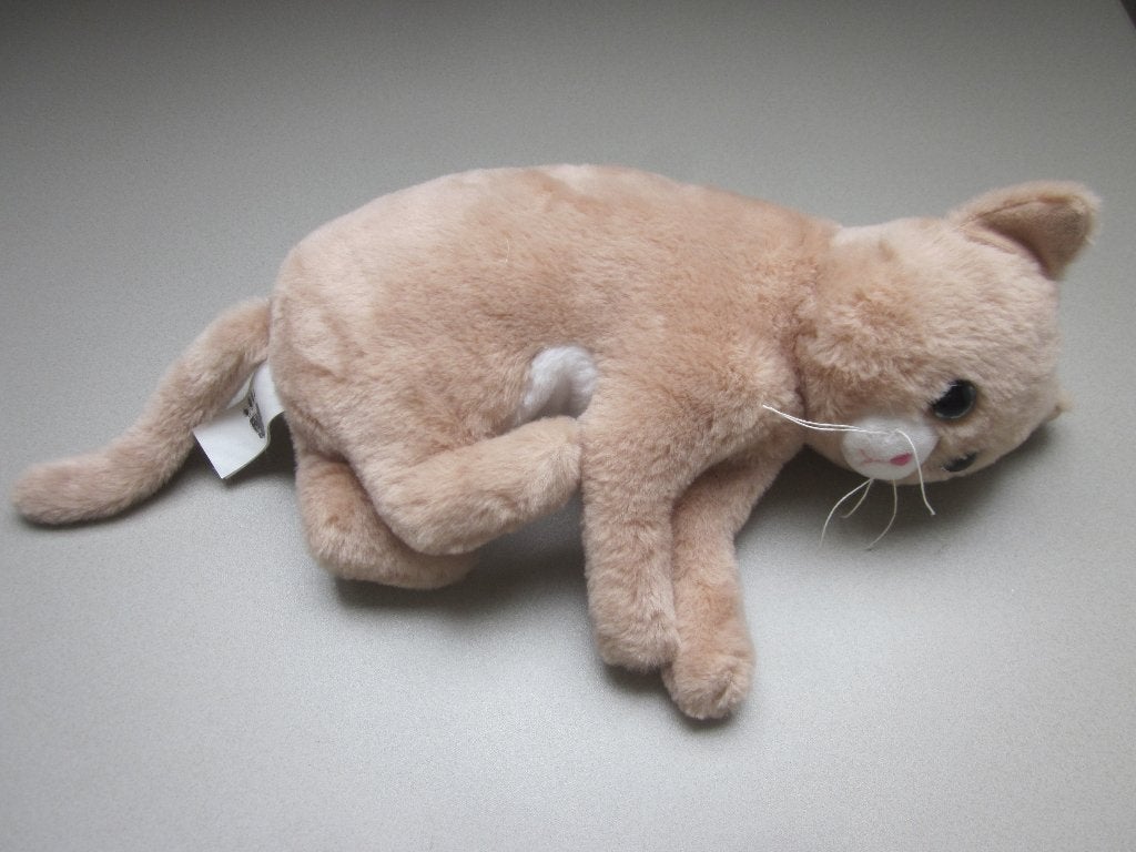 Pets2cuddle TCC Globale lichtbruin pluche kat/poes blauwe gl, Overige merken, Overige karakters, Nieuw, Ophalen of Verzenden