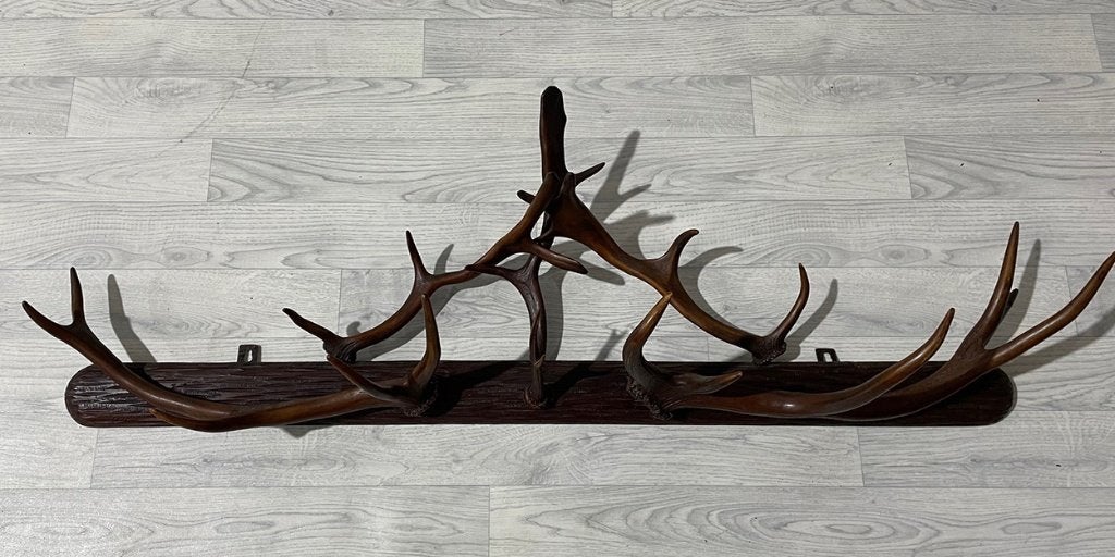 Oude houten GEWEI KAPSTOK - 132 cm breed, Overige materialen, Gebruikt, Nvt, Minder dan 100 cm