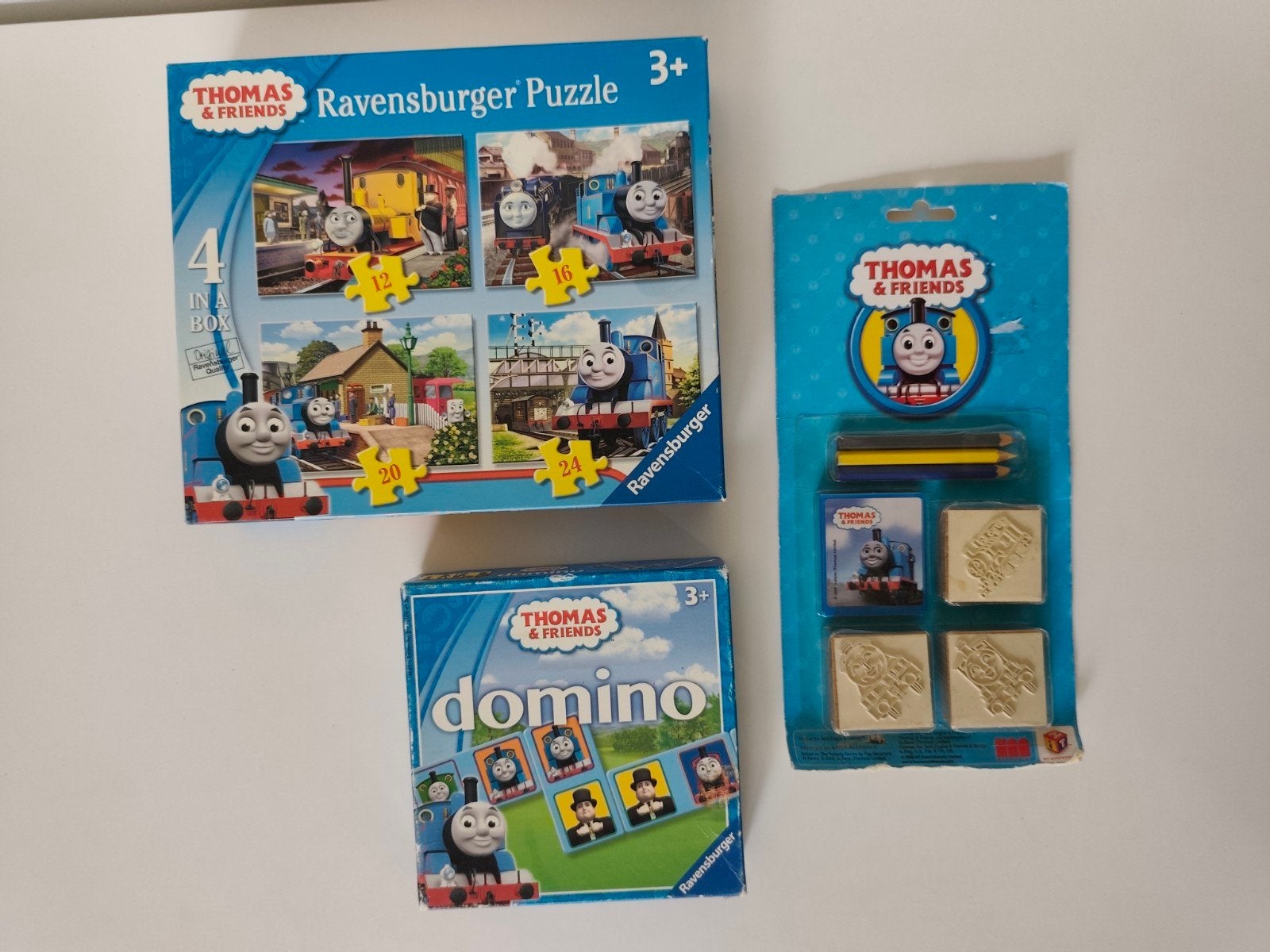 Thomas de stoomlocomotief Domino Puzzel Stempel (Sint kerst), Ophalen of Verzenden, 10 tot 50 stukjes, Gebruikt, 2 tot 4 jaar
