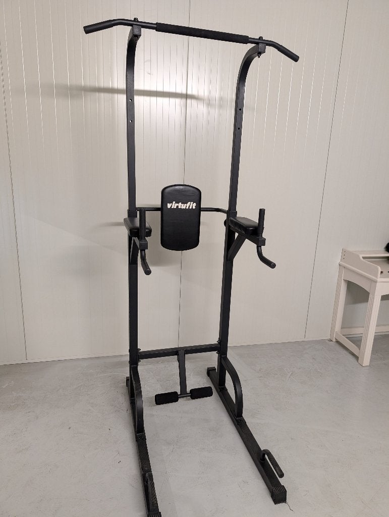 Verstelbare Power Tower - Pull Up Station - Dip Virtufit, Ophalen, Gebruikt, Benen, Oprekstang