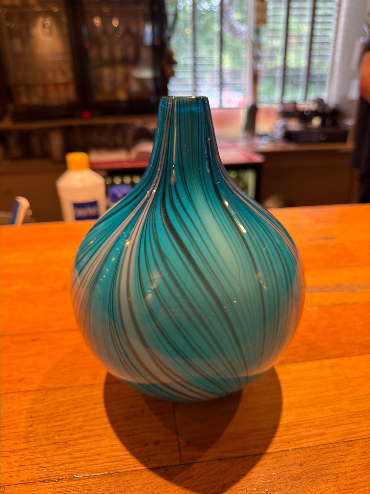 Mooie blauwe vaas met uniek swirl design, Ophalen
