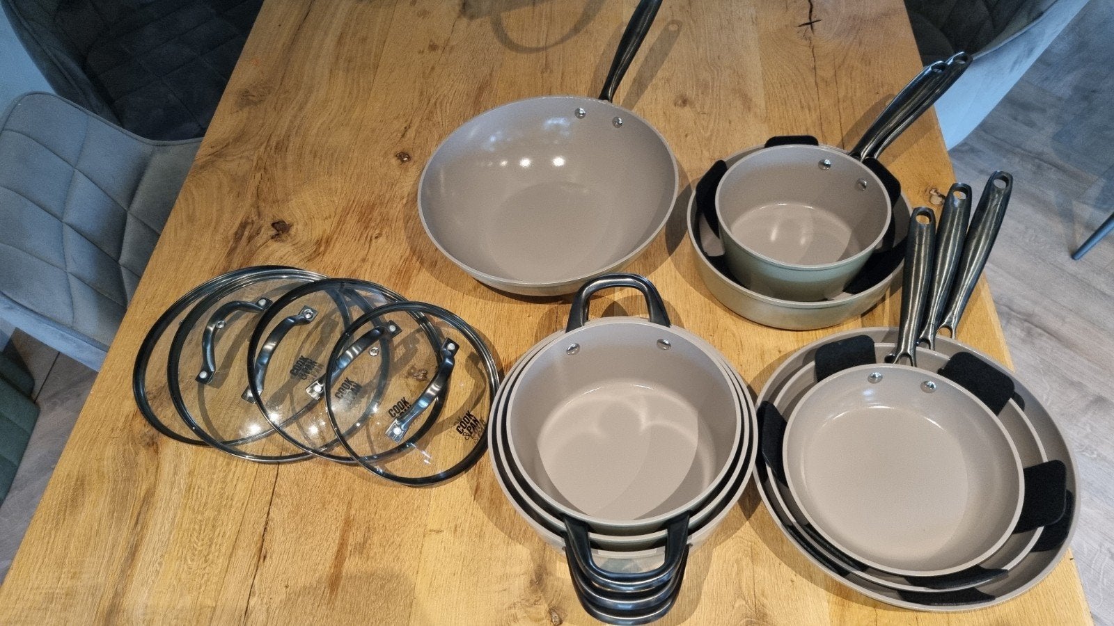 Complete Cook & Pan pannenset met deksels Z.G.A.N., Overige materialen, Pannenset, Ophalen of Verzenden, Zo goed als nieuw