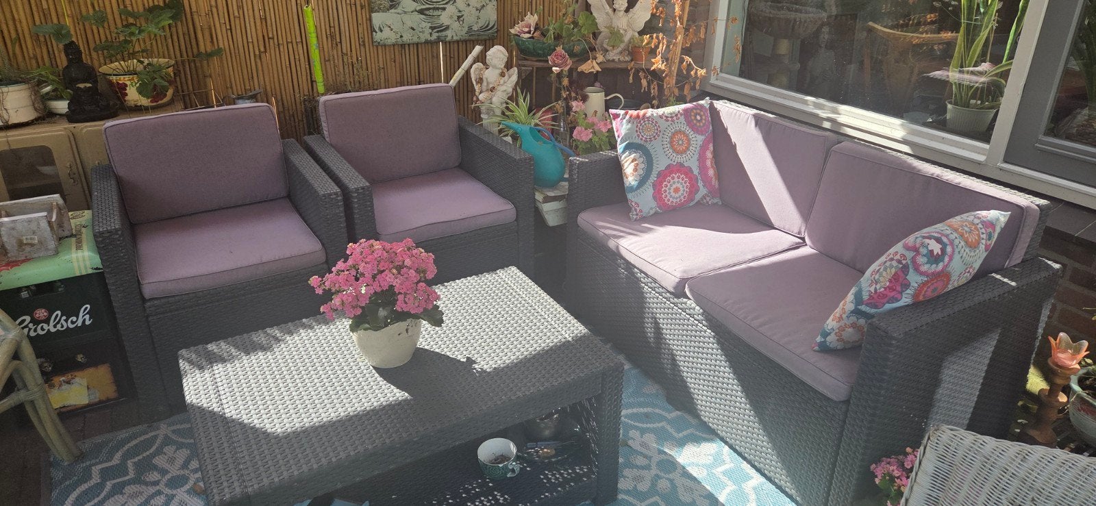 Lounge set tuin, Tuin en Terras, Ophalen, Gebruikt, Kunststof, Bank
