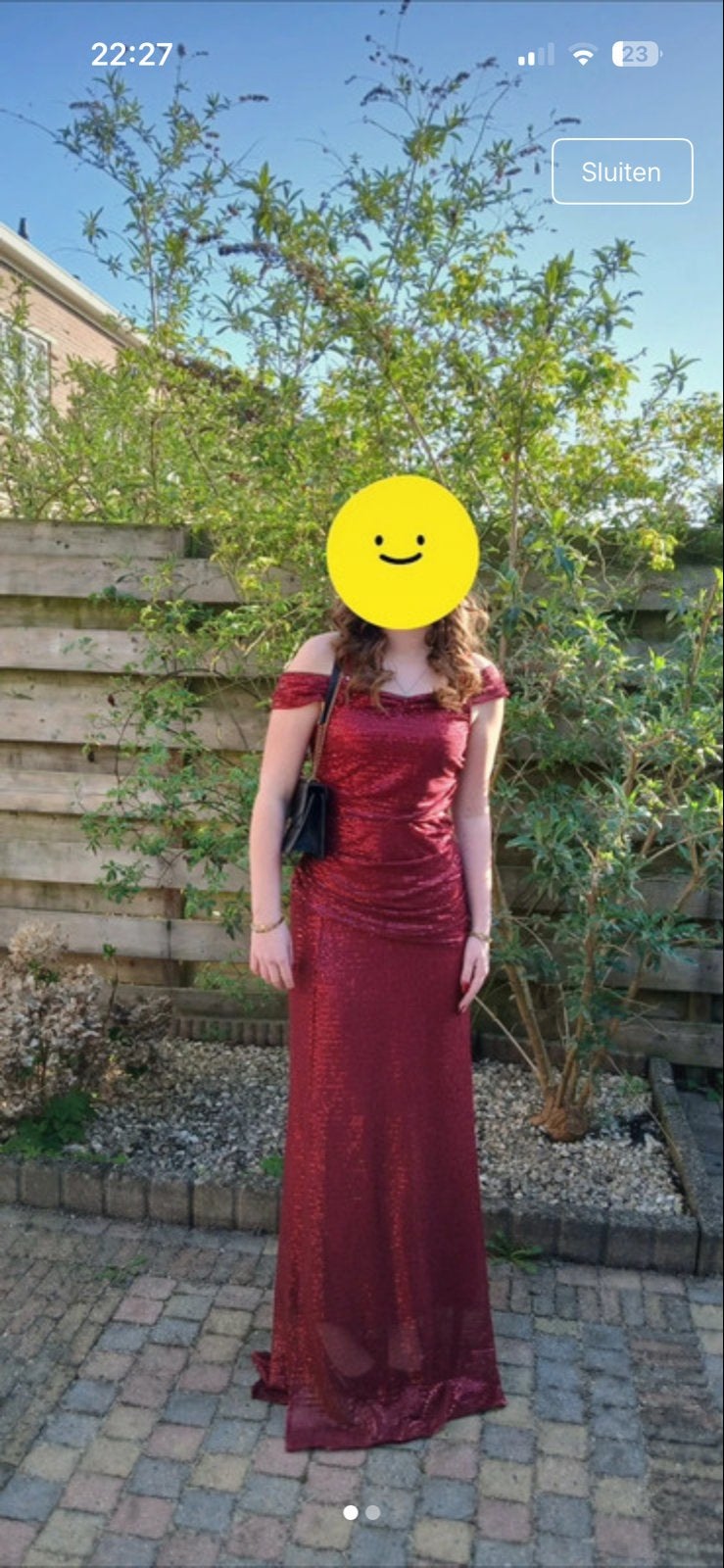 Prachtige rode galajurk maat S,, Kleding | Dames, Jurken, Ophalen of Verzenden, Zo goed als nieuw, Maat 36 (S), Rood