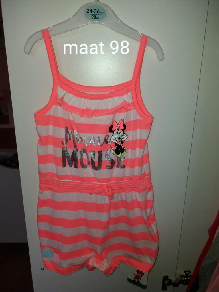 NIEUW jumpsuit zomer pakje maat 98 minnie mouse disney, Ophalen of Verzenden, Nieuw, Meisje, Setje