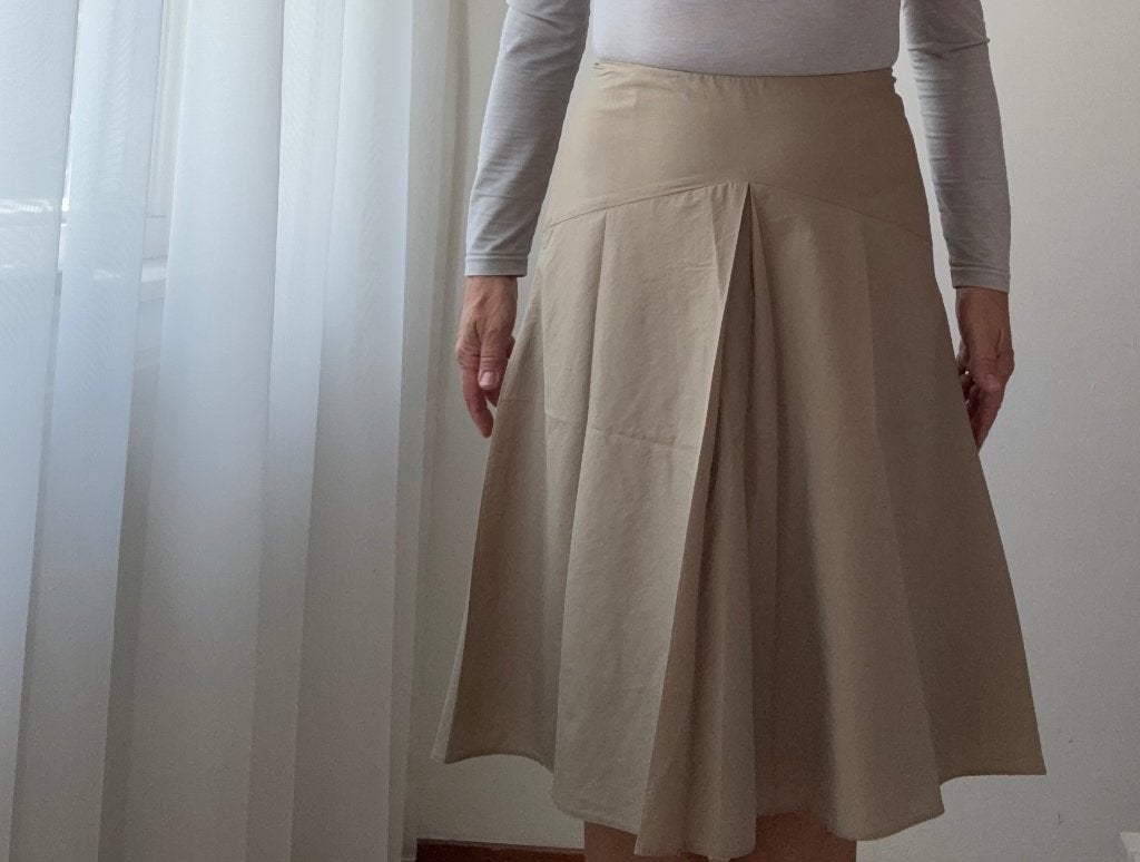 Rok, Kleding | Dames, Rokken, Beige, Zo goed als nieuw, Maat 34 (XS) of kleiner, Onder de knie
