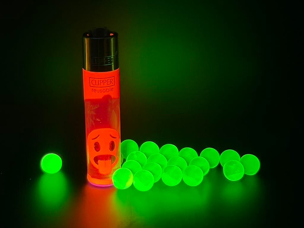10mm Uranium glass marbles, Ophalen of Verzenden