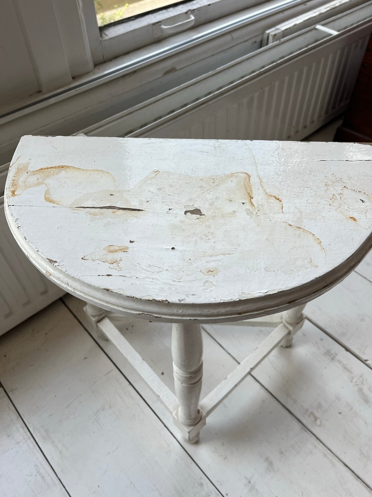 Vintage Halve Maan Bijzettafel / nachtkastje - Opknapper, Antiek en Kunst, Ophalen
