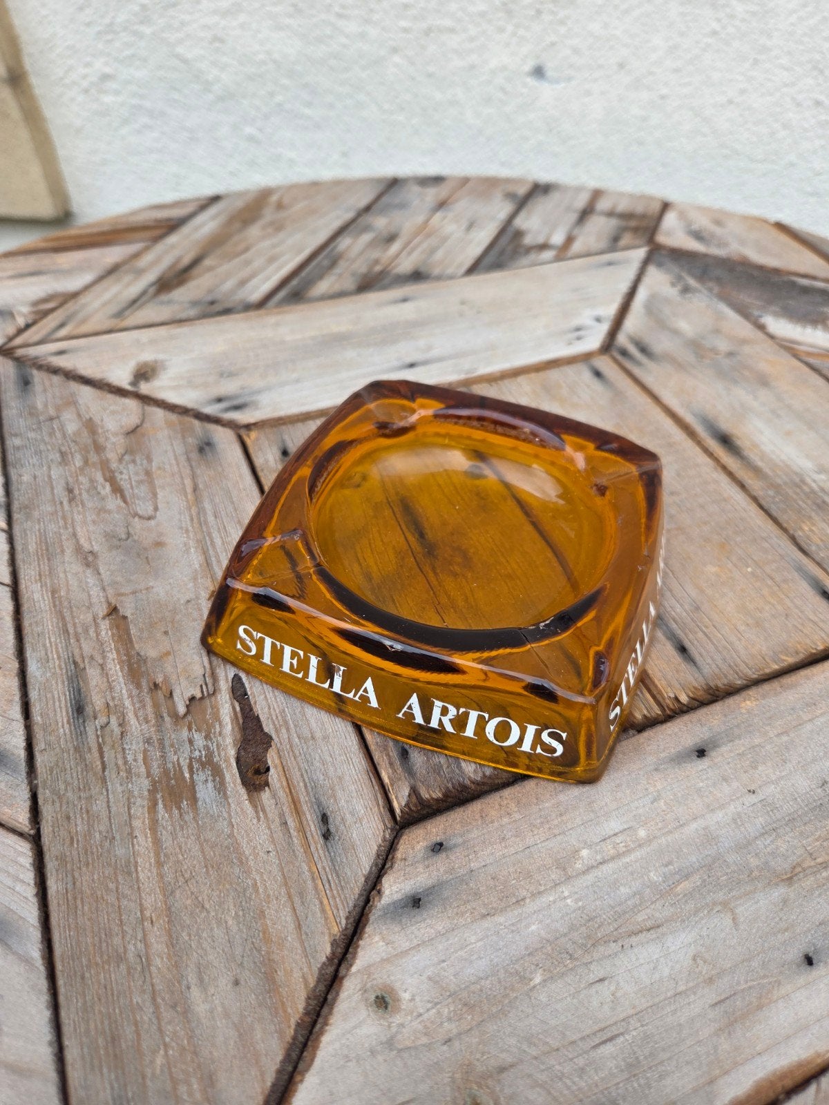 Vintage Stella Artois glazen asbak, Verzamelen, Ophalen of Verzenden, Gebruikt, Glas of Glazen, Overige merken