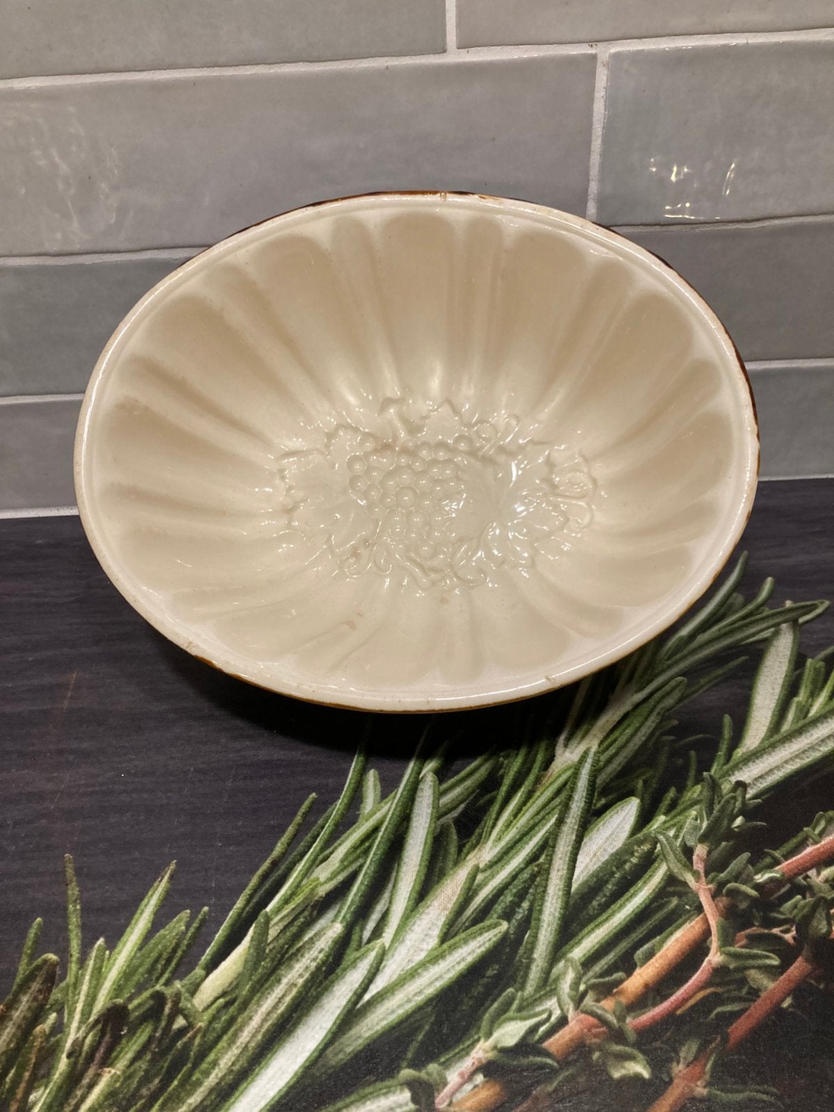 Vintage puddingvorm druiven met bladeren (300125c), Ophalen of Verzenden