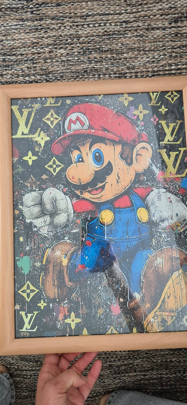 Mario Bros x Louis Vuitton poster  in lijst, Huis en Inrichting, Minder dan 50 cm, Ophalen of Verzenden, 5 – 50, Print