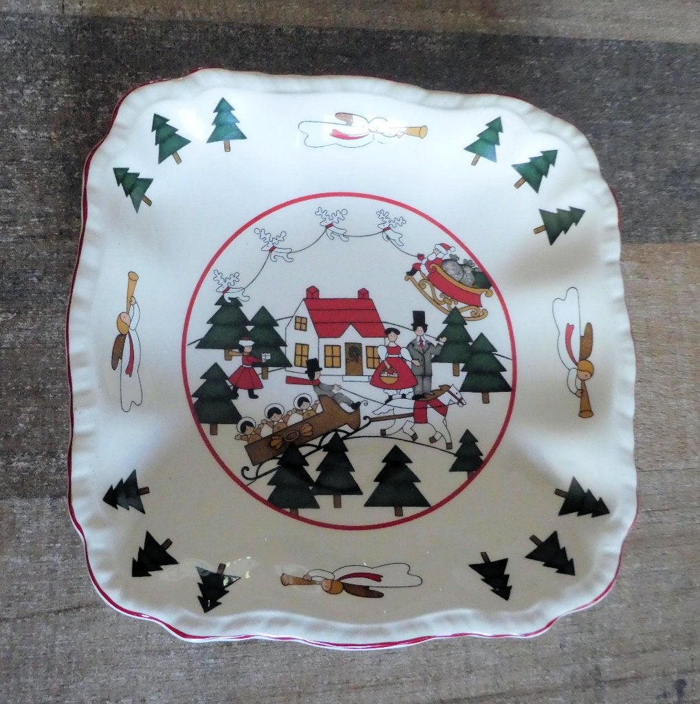 Mason's Christmas Village schaal 1983 vierkant. (2), Ophalen of Verzenden, Zo goed als nieuw
