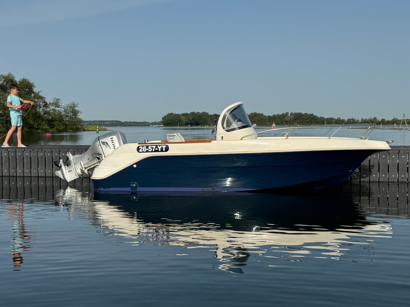 Quicksilver 550 Console Open | Honda 90 PK| Geremde trailer, Ophalen, Quicksilver, Buitenboordmotor