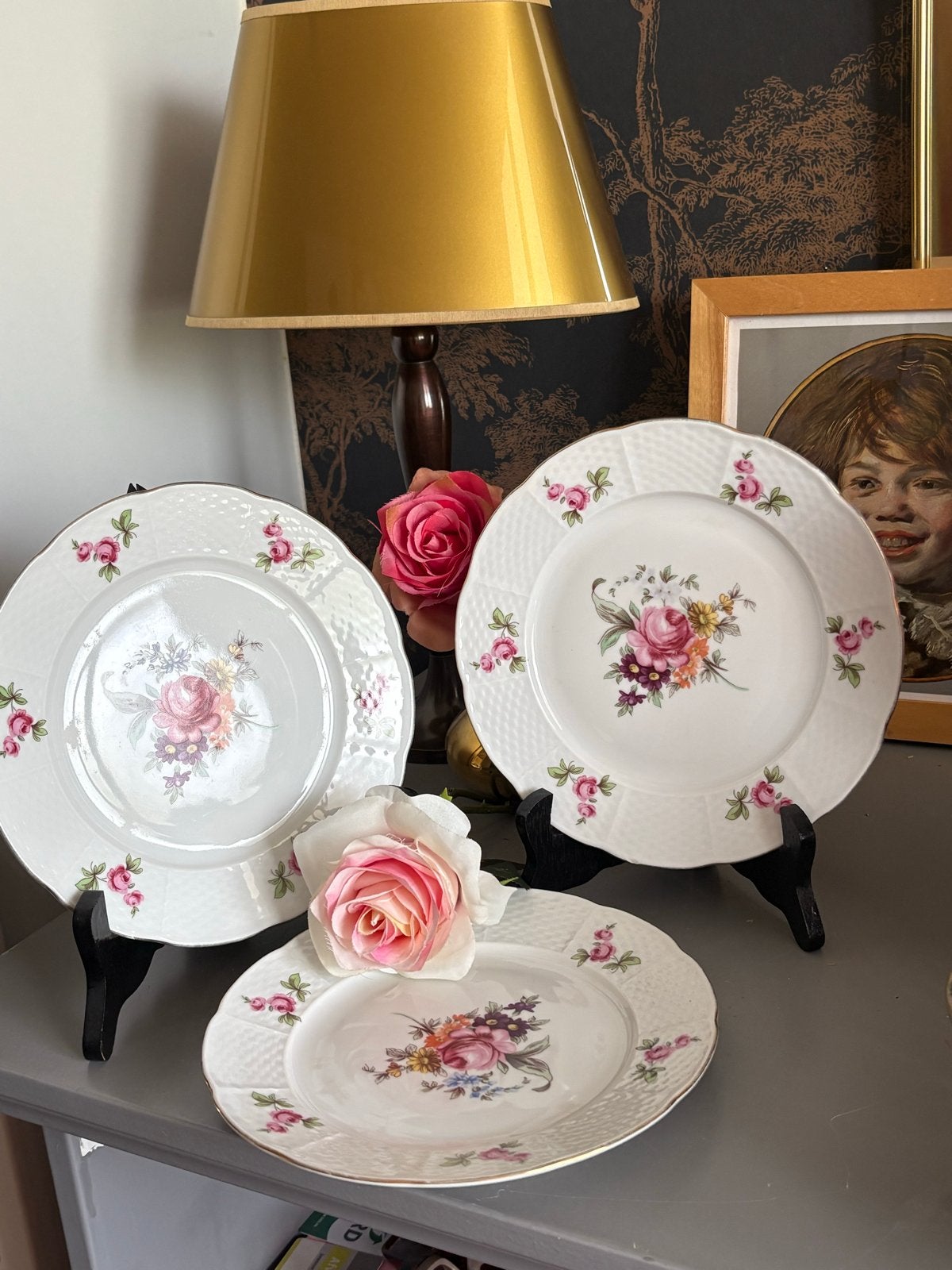 TK Thun Porselein Borden met Bloemenpatroon - Set van 3, Ophalen of Verzenden