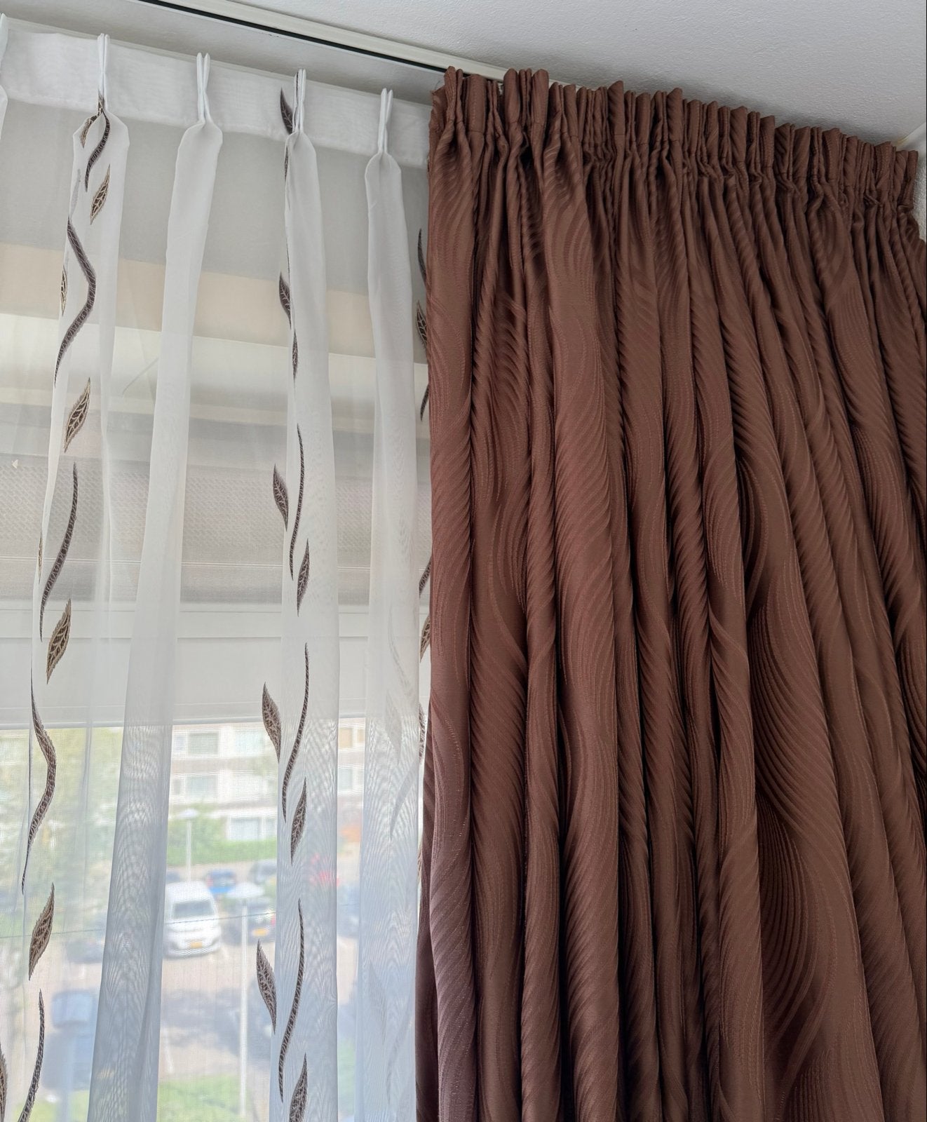 Vitrages en overgordijnen (260x365 cm) incl. rails, Ophalen, 200 cm of meer, Zo goed als nieuw, 200 cm of meer