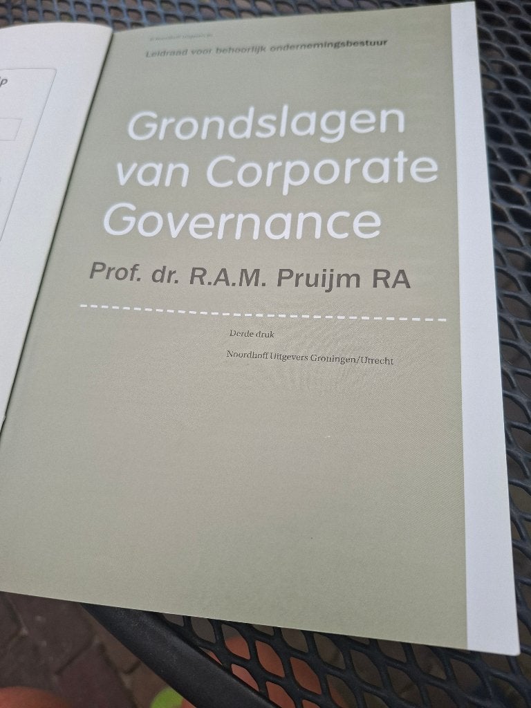 Grondslagen van Corporate Governance, Zo goed als nieuw, Noordhoff Uitgevers, Alpha, HBO