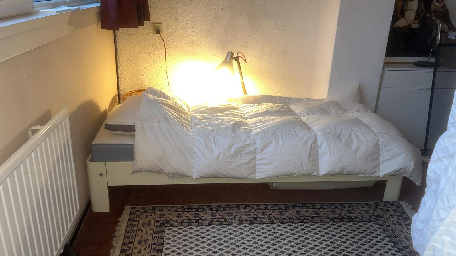 Auping Auronde 80x200, bed, spiraalbodem en matras, Huis en Inrichting, Ophalen, Gebruikt, Eenpersoons, Wit