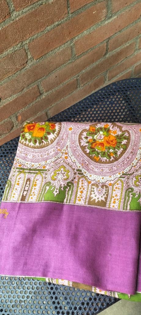 Vintage Oilily sjaal  Paars/Groen/Oranje, Ophalen, Nieuw, Sjaal
