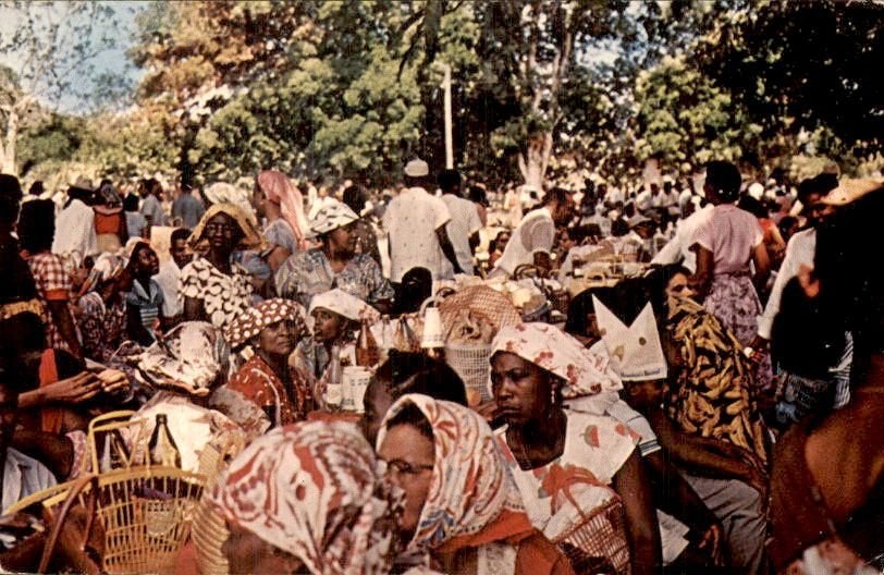 Suriname - Markt - 1955, Ophalen of Verzenden, 1940 tot 1960, Gelopen, Noord-Holland