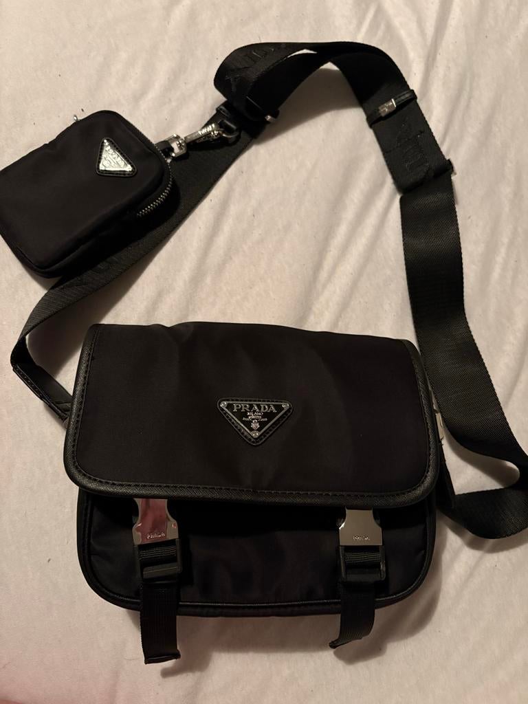 Prada heren tas - Zo goed als nieuw, Ophalen of Verzenden, Nieuw, Zwart, Overige merken