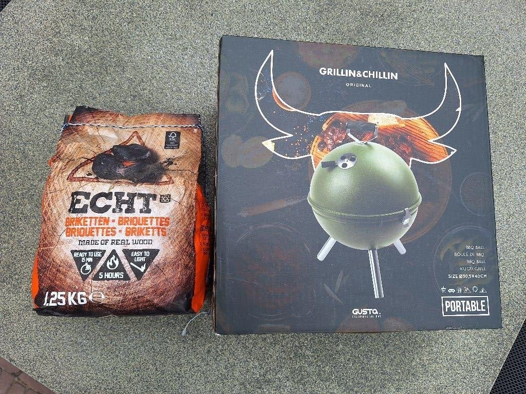 Gusta tafel BBQ incl 1,25kg ECHT briketten, Ophalen, Nieuw, Gusta Grillin&Chillin