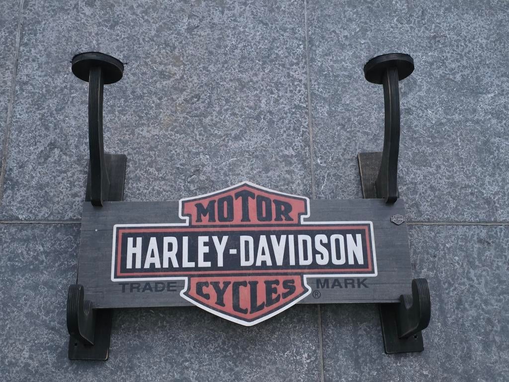 Houten Harley Davidson kapstok, Wandkapstok, Ophalen of Verzenden, Zo goed als nieuw, Minder dan 100 cm