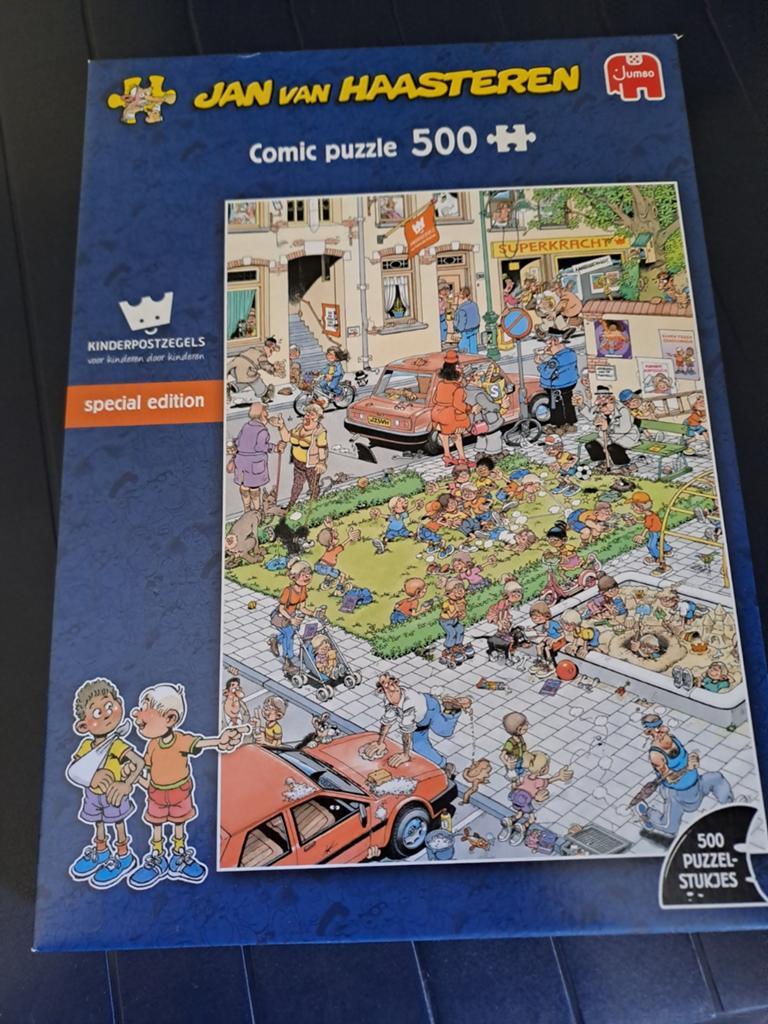 Jan van haasteren kinderpostzegels, Hobby en Vrije tijd, Denksport en Puzzels, Ophalen, 500 t/m 1500 stukjes, Zo goed als nieuw