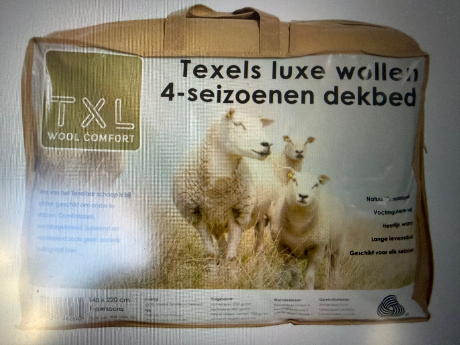 2x  zgan Texels 4-seizoenen dekbed 140 x 220, Ophalen, Eenpersoons, Wit, Deken of Dekbed