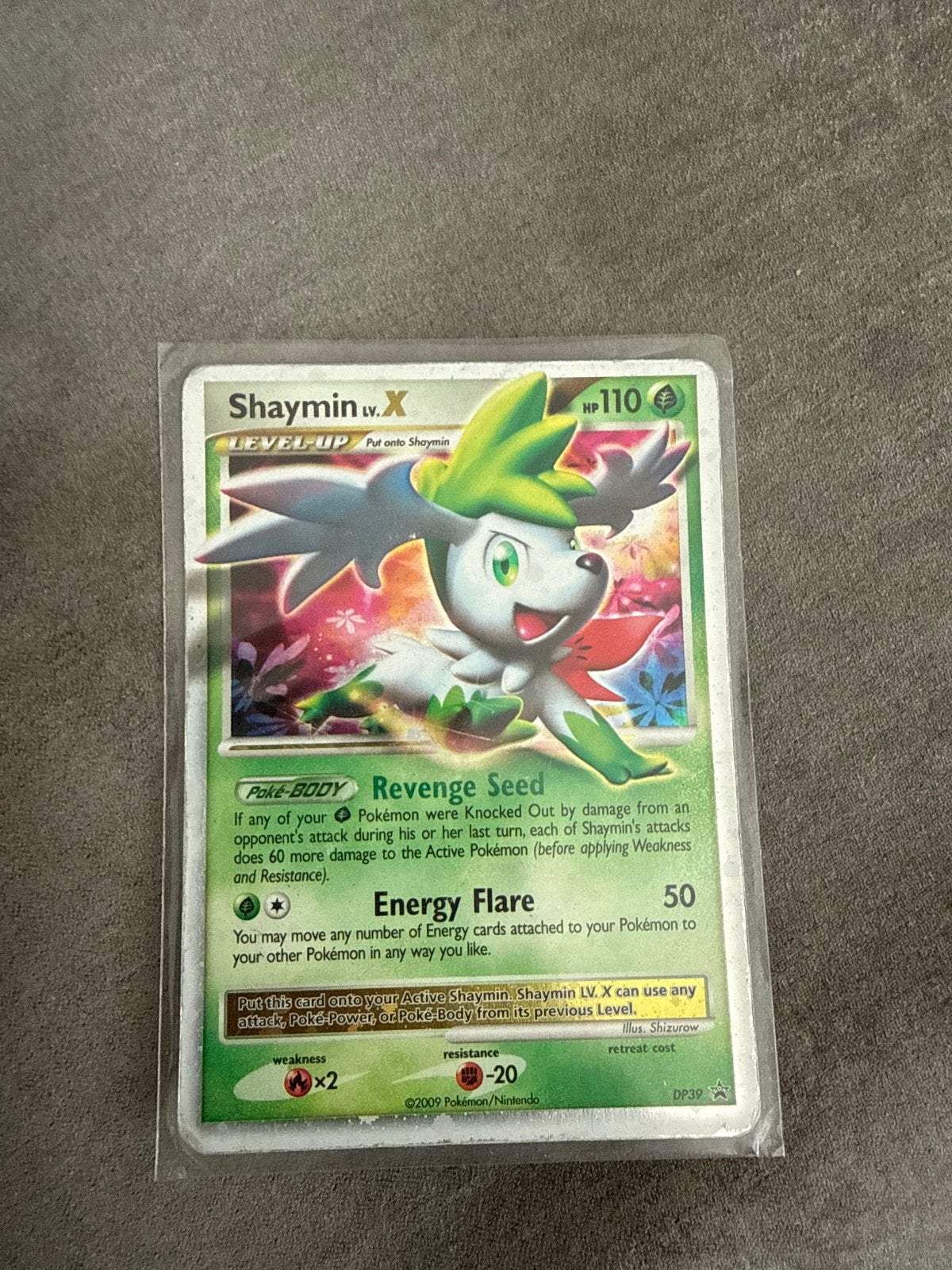 Shaymin LV.X DP39 Pokémon Kaart, Ophalen, Gebruikt, Losse kaart, Foil