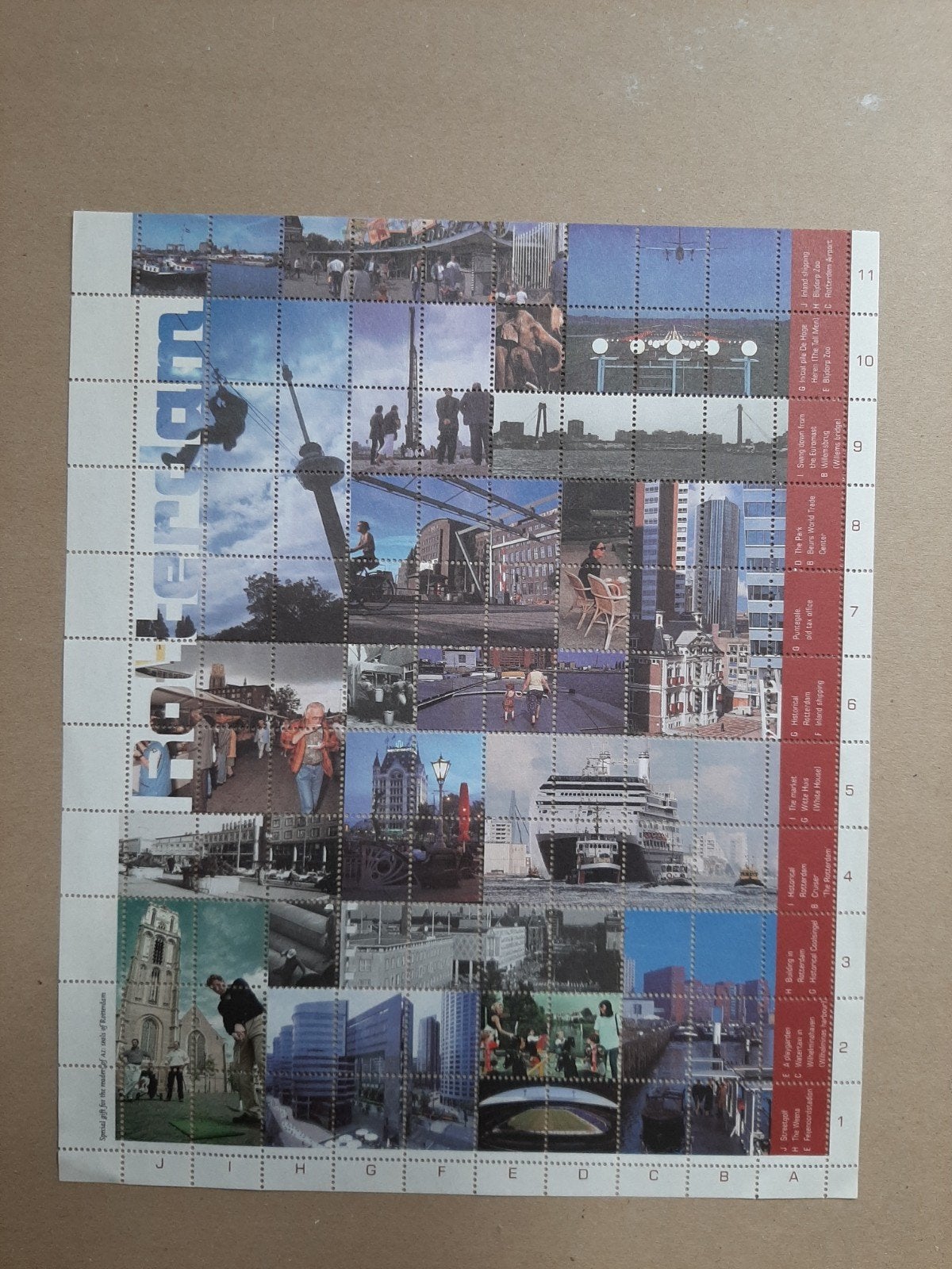 Postzegelvel Rotterdam: Iconische Plekken en Cultuur, Postzegels en Munten, Ophalen of Verzenden, Na 1940, Postfris