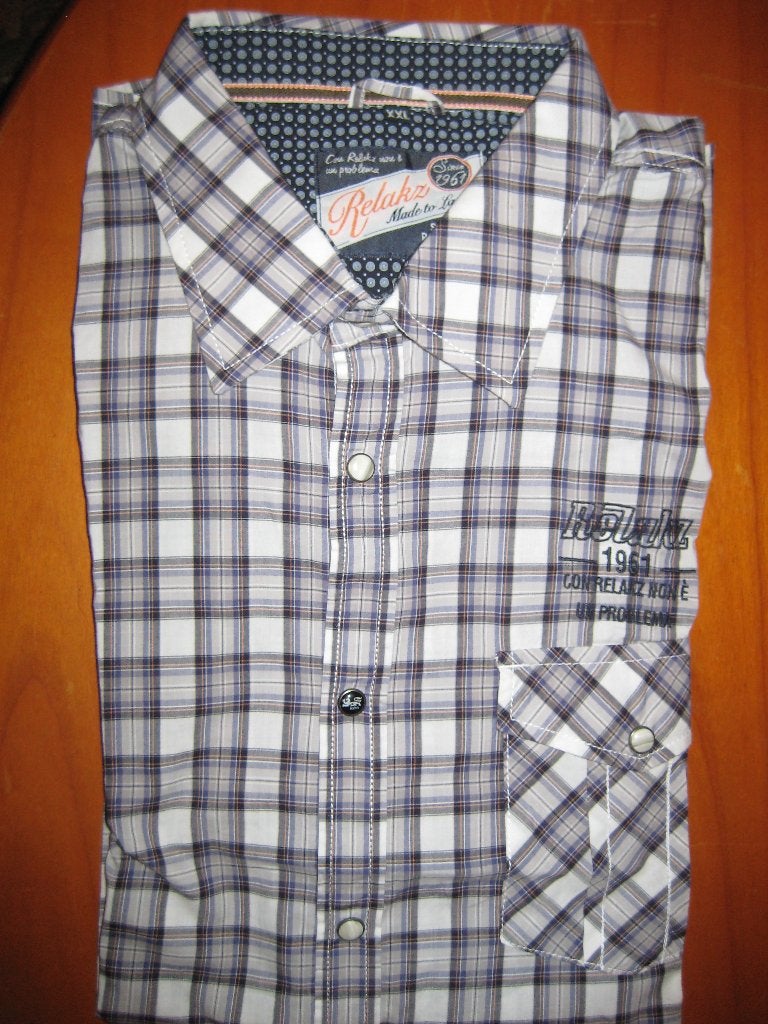 Geruit hemd, XXL, korte mouwen Relakz, Ophalen of Verzenden, Zo goed als nieuw, Overige kleuren, Overhemd