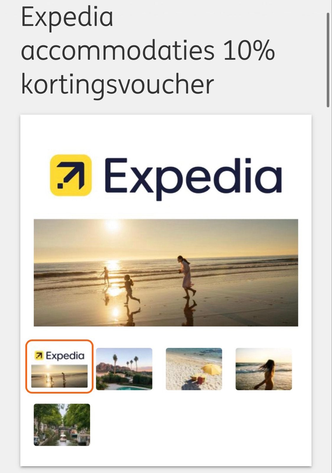 Expedia voucher 10% korting, geldig t/m 1 juli, Eén persoon, Kortingsbon