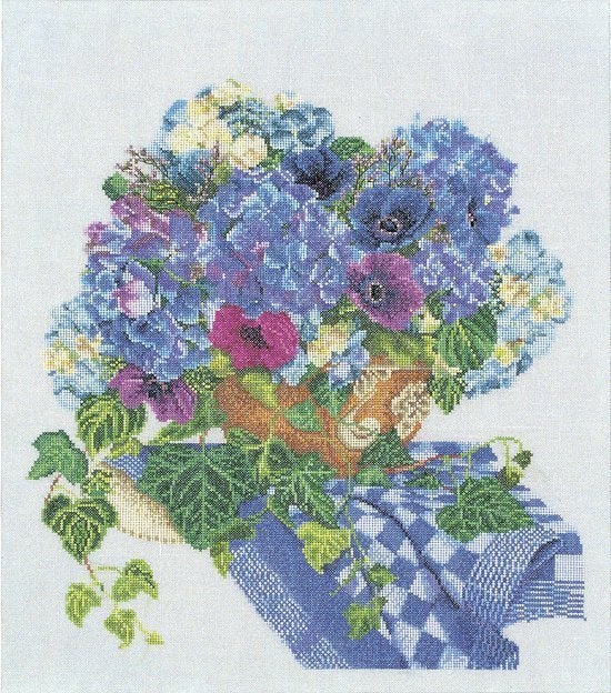 Borduurpakket Hortensia-Anemone Nieuw in Verpakking, Hobby en Vrije tijd, Ophalen of Verzenden, Nieuw, Borduurpakket