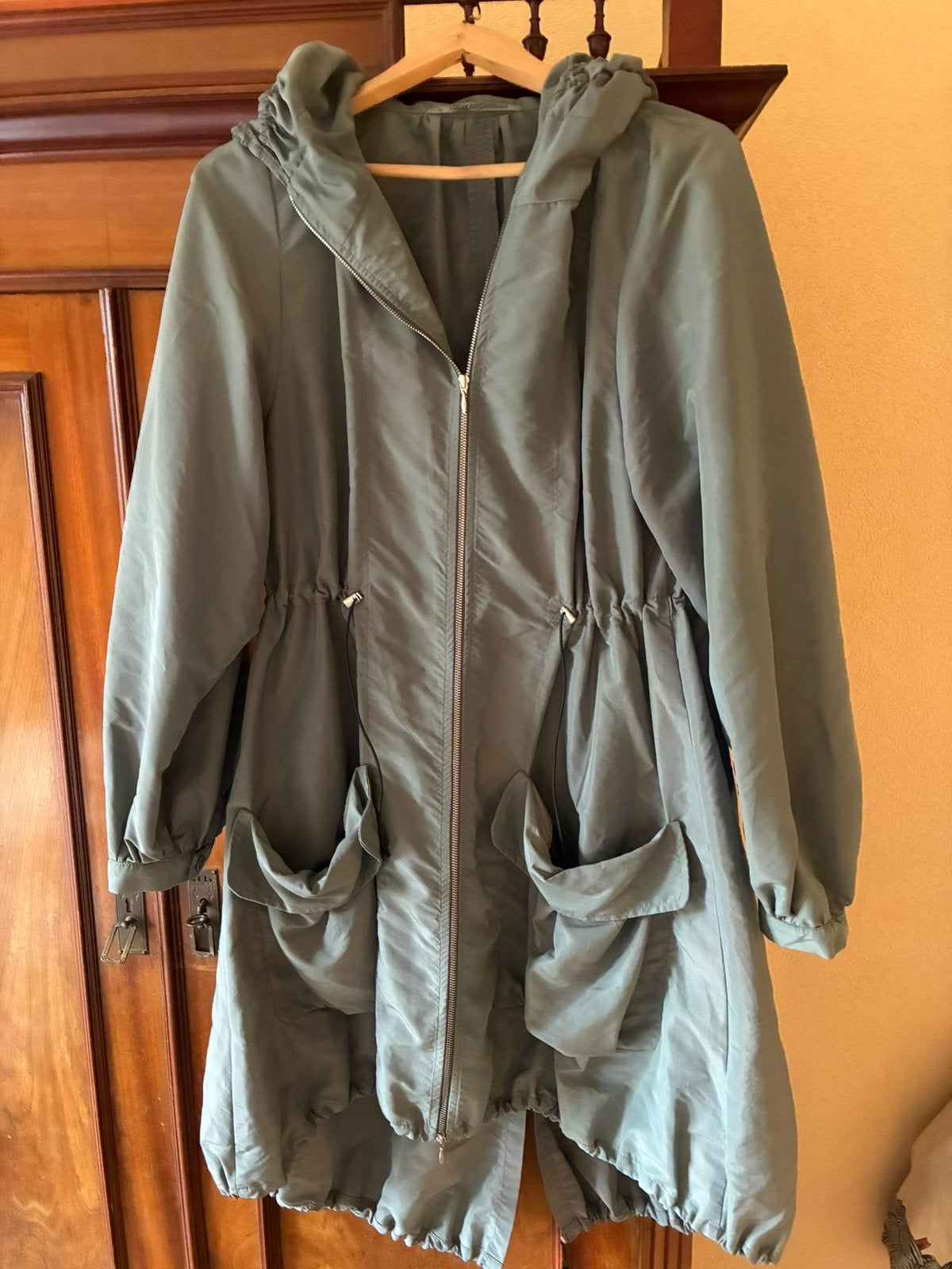 CORA Kemperman groen grijze parka jas L, Kleding | Dames, Ophalen of Verzenden, Zo goed als nieuw, Maat 42/44 (L), Groen