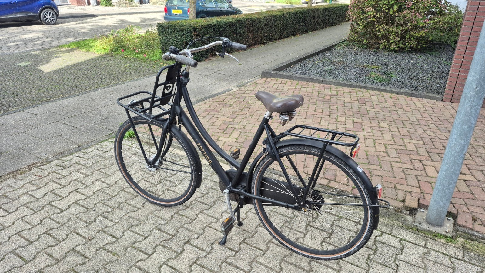 Cortina Transportfiets - Zwart - Gebruikt, Terugtraprem, Gebruikt, Versnellingen, 56 cm of meer