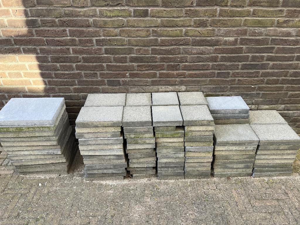 Stoeptegels terrastegels gratis afhalen, Ophalen, Gebruikt, 10 m² of meer, Beton