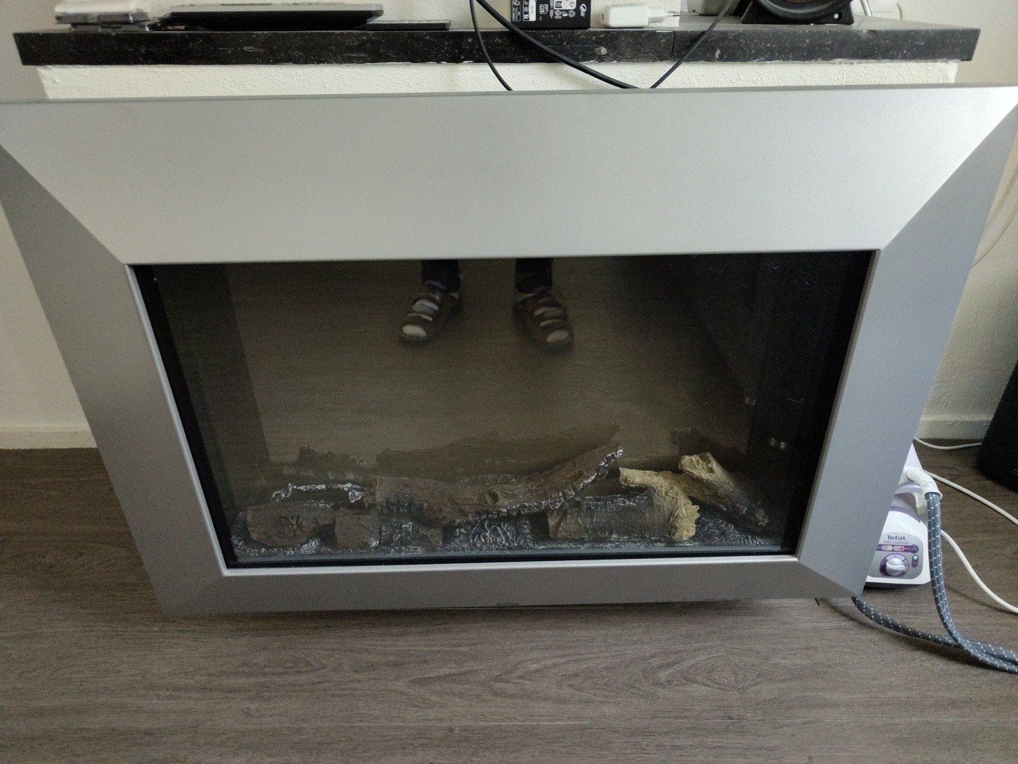 Moderne elektrische haard - Wandmodel, Huis en Inrichting, Ophalen of Verzenden, Gebruikt, Hangende haard, Elektrische haard